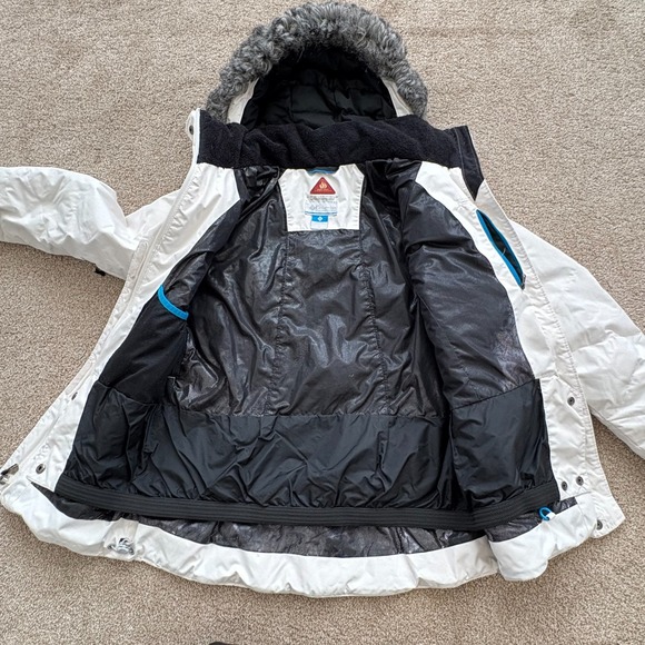 Columbia Omni-Heat Women Small Winter Jacket White Faux Fur Hood Omni Shield - Picture 6 of 16